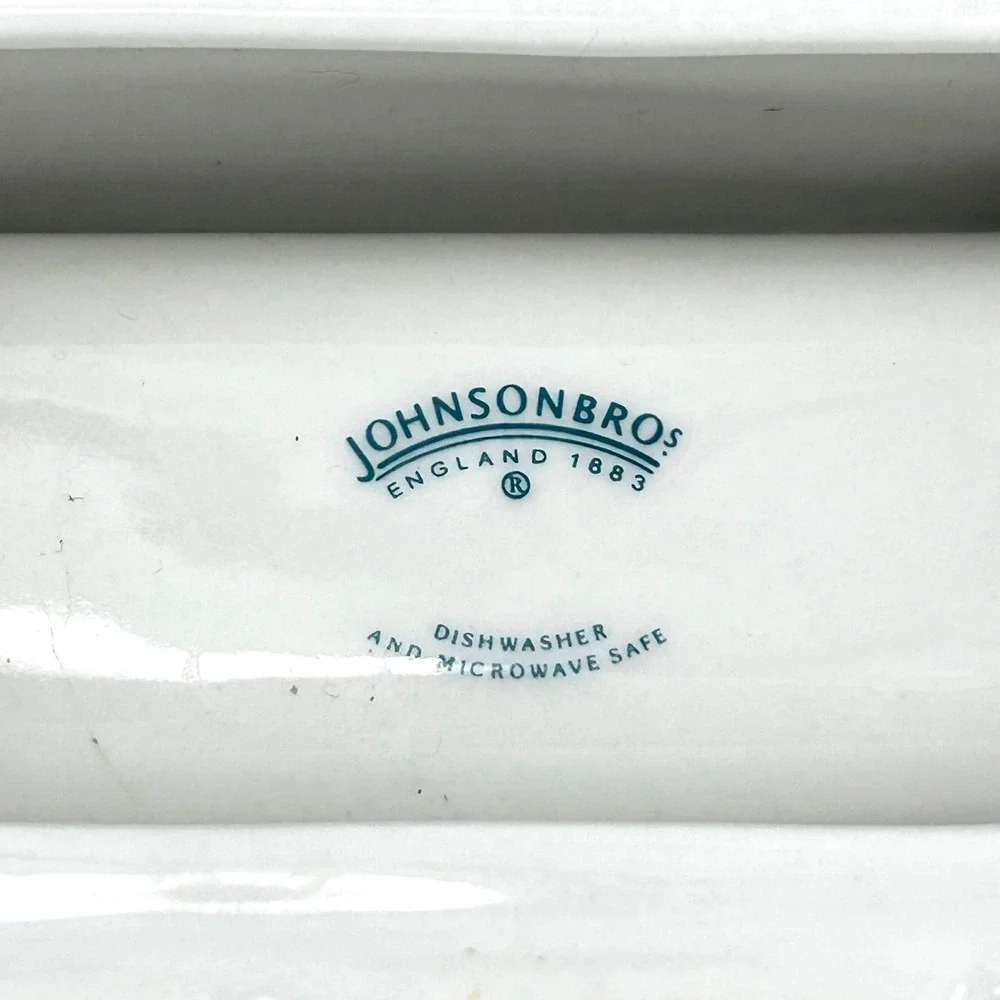 Johnson Bros Blue Willow Ceramic Napkin Holder Blue White Chinoiserie England